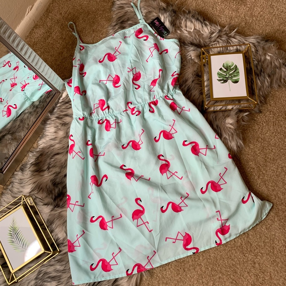 Baby blue flamingo 🦩 Summer dress